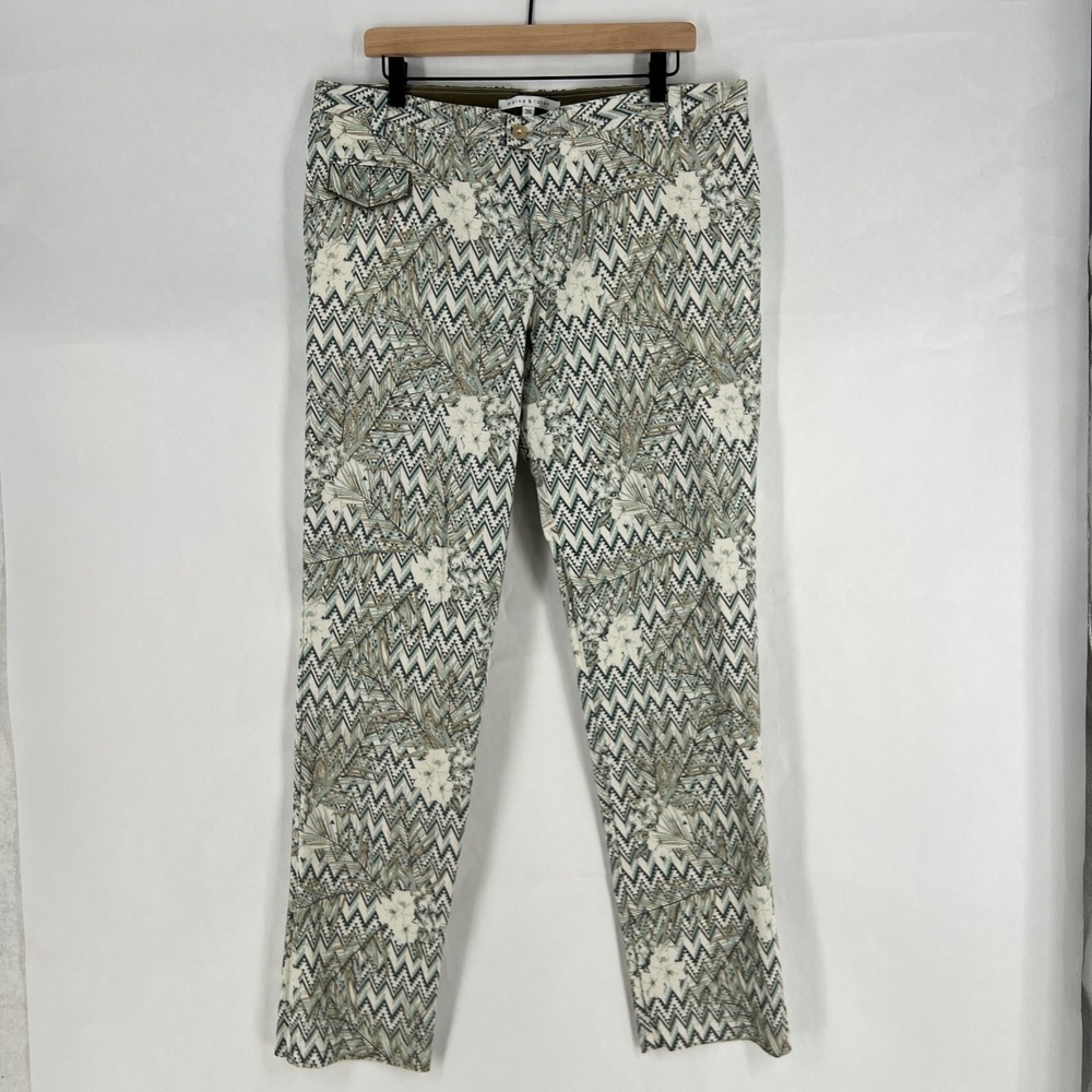 Parke & Ronen Pants Mens 36 Multicolor Geometric Floral Cotton Stretch Summer